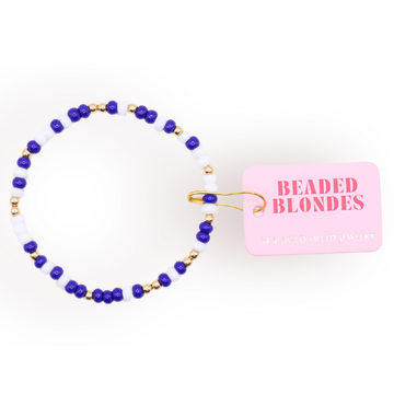 Cobalt Blue & White Sprinkle Bracelet