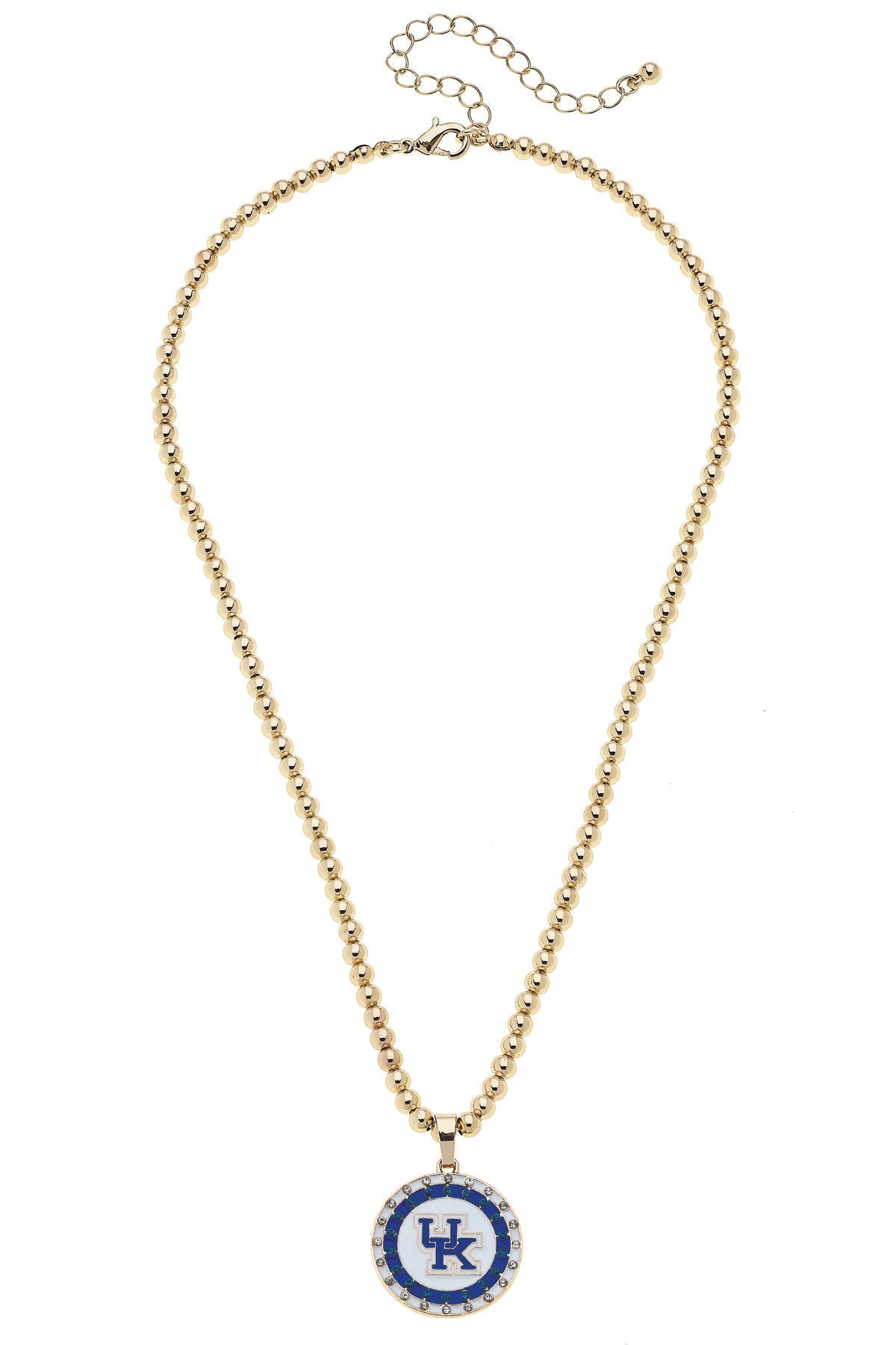 Kentucky Wildcats Pave Disc Necklace in Shiny Gold