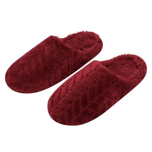 Snoozie Women Burgundy Chevron Scuff Slipper