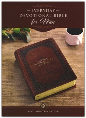 NLT Devotional Bible for Men--soft leather-look, brown