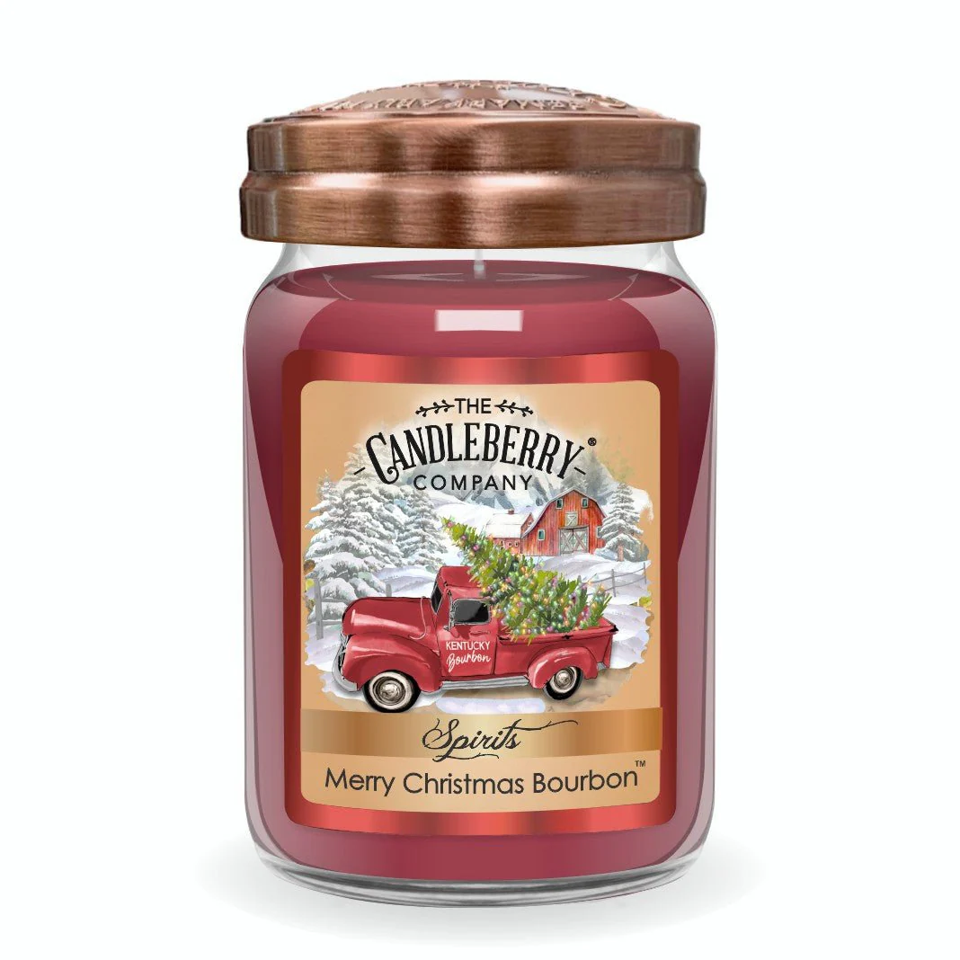 Merry Christmas Bourbon Candle Large Jar