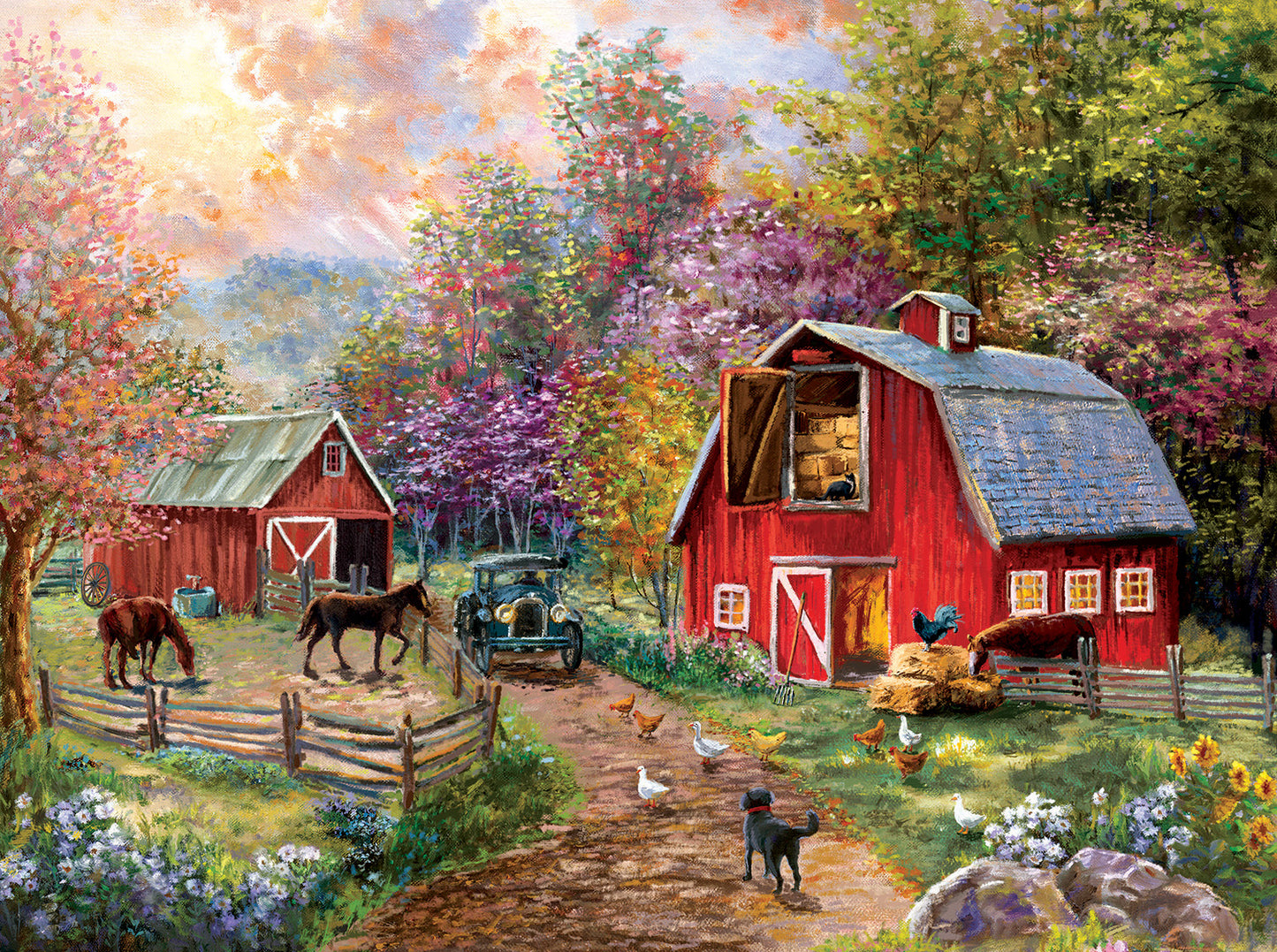 Barnyard Visit 1000 Piece Jigsaw Puzzle
