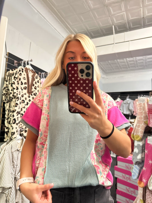 Patchwork Knit Top