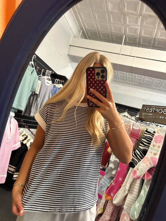 Navy Striped tee