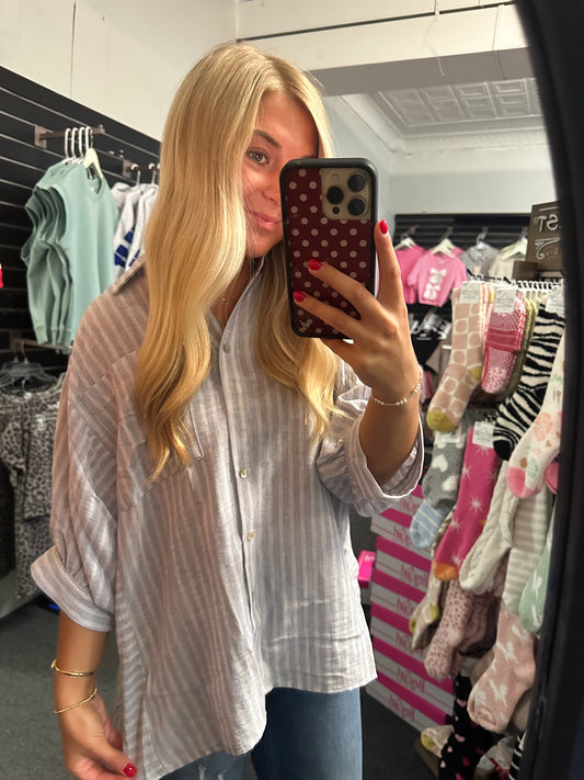 Heather Gray Button Up