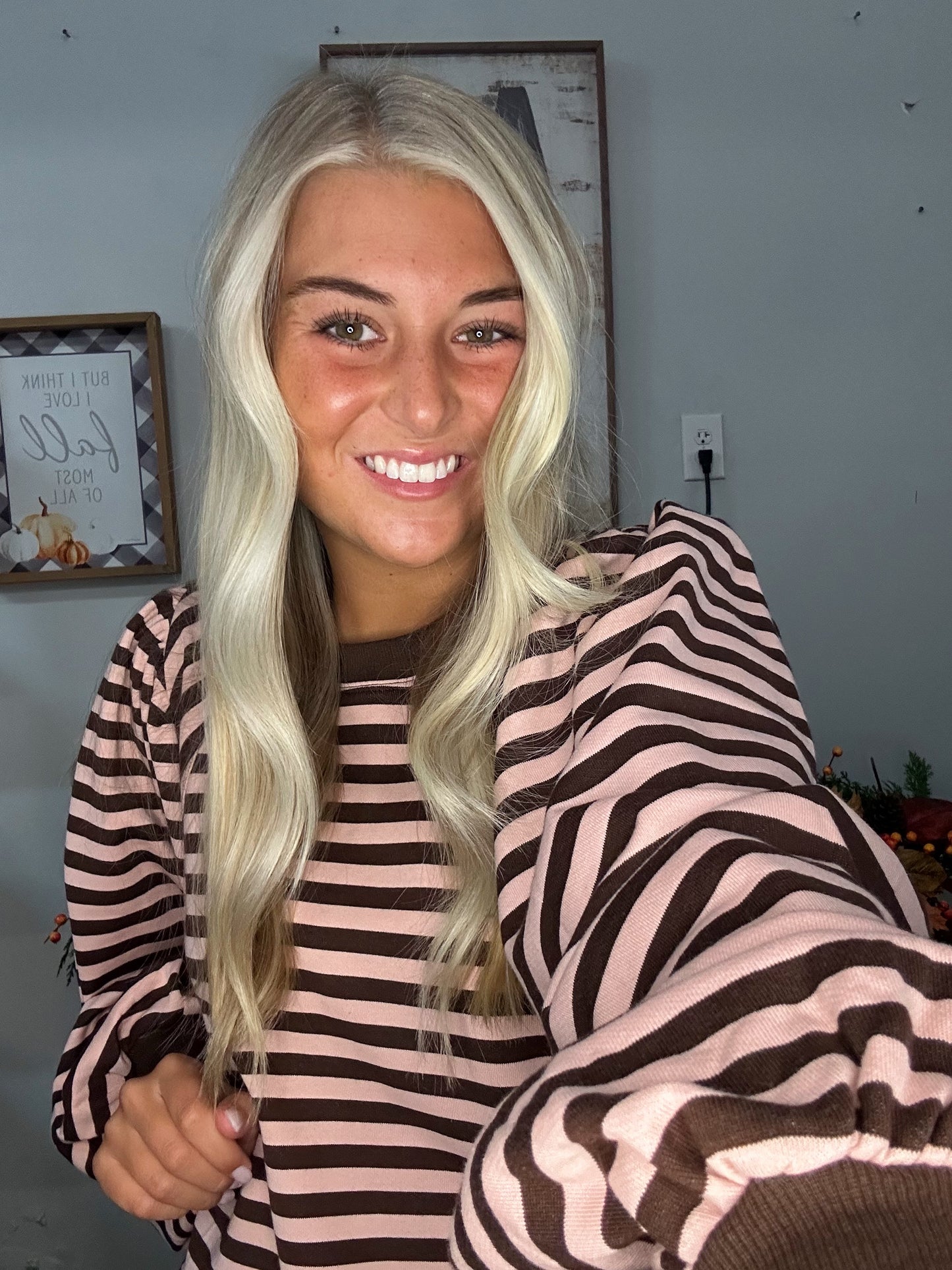 Striped Puff Top