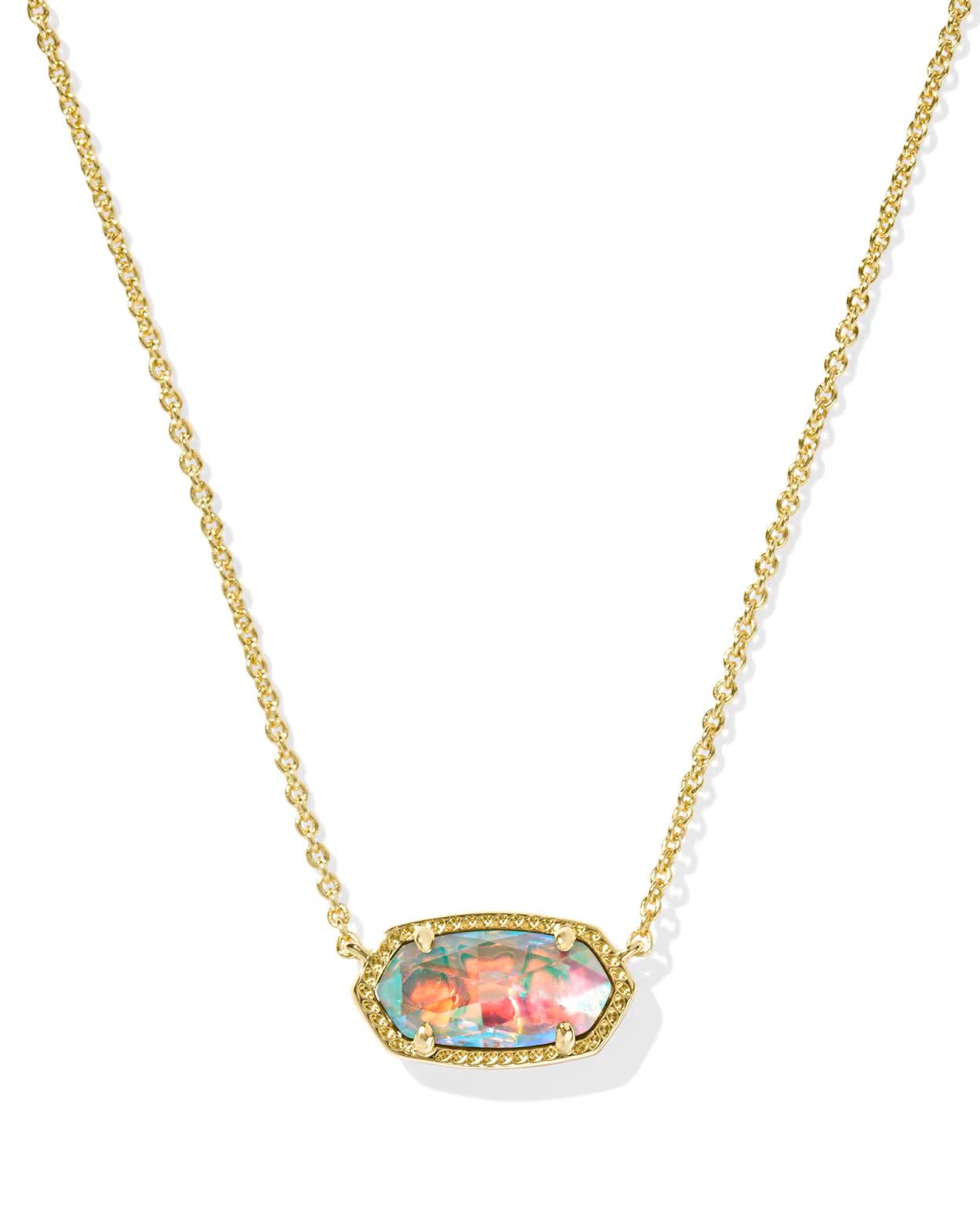 Elisa Gold Pendant Necklace in Dichroic Glass