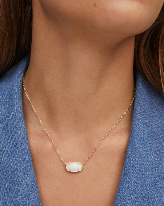 Elisa Necklace in Gold White Opal