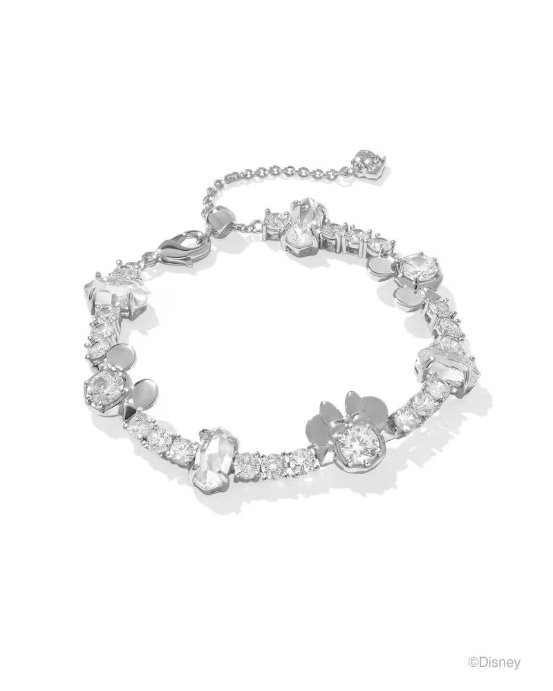 Disney | Kendra Scott Silver Mickey Mouse and Minnie Mouse Charm Bracelet
