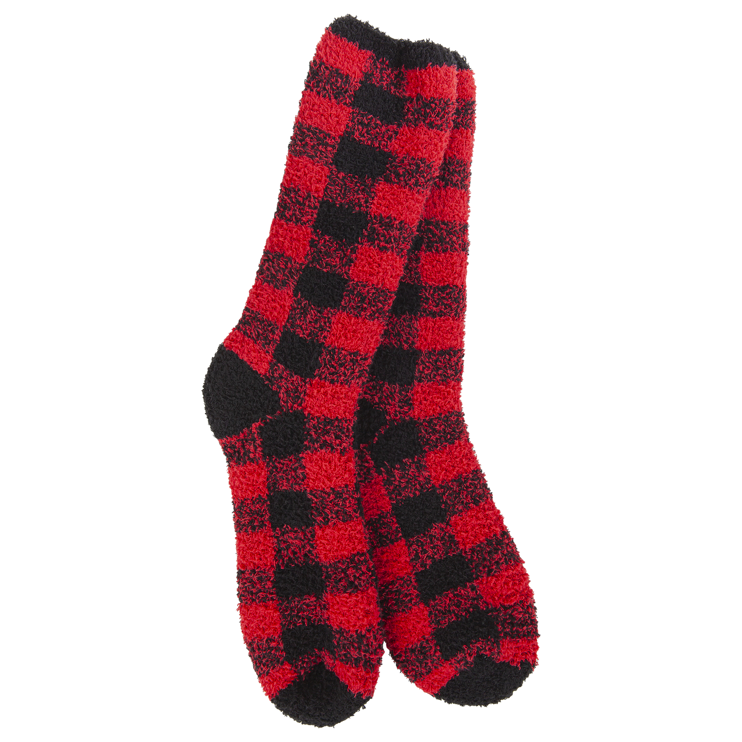 Fireside Cozy Plaid Crew Red and Black