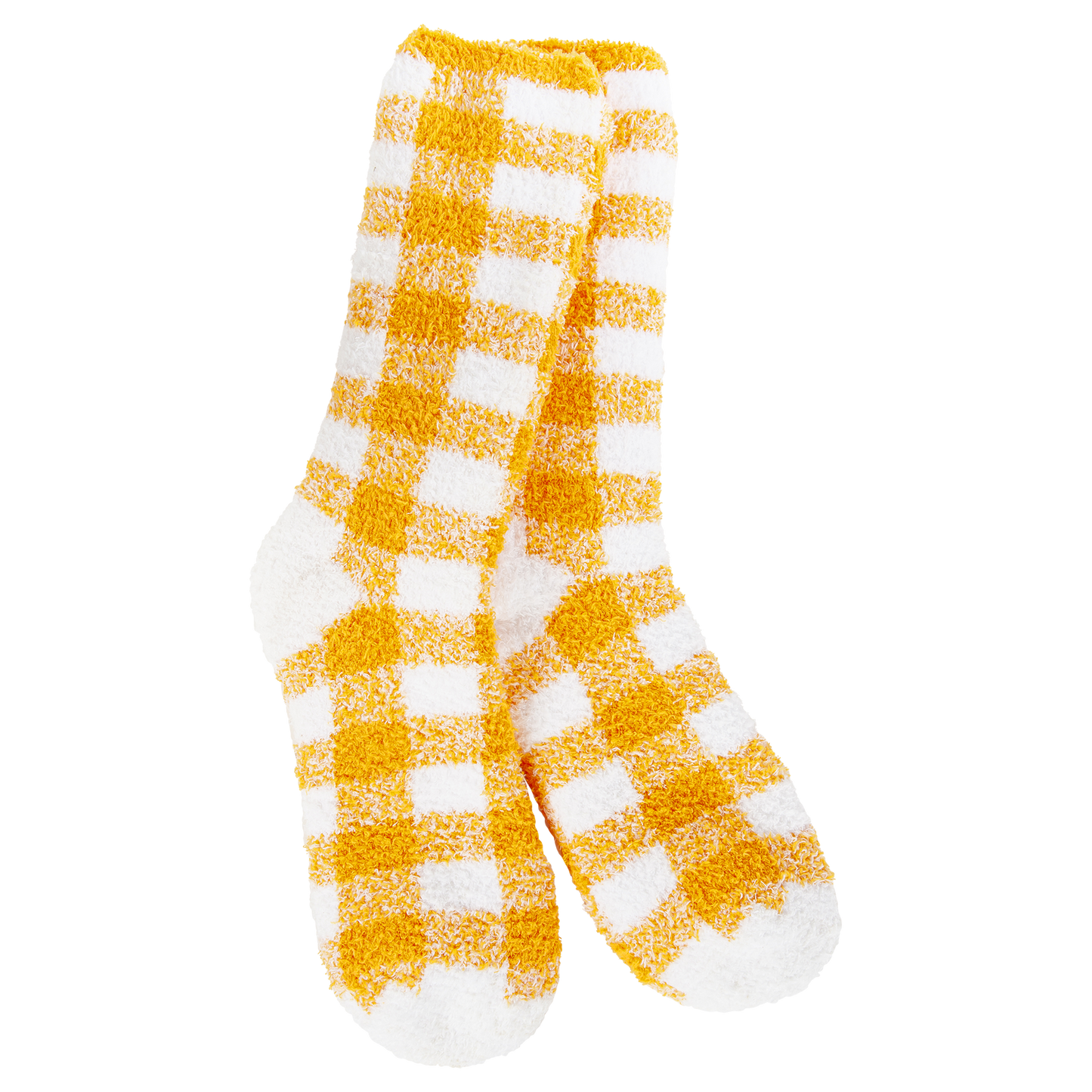 Fireside Cozy Plaid Crew Orange and White