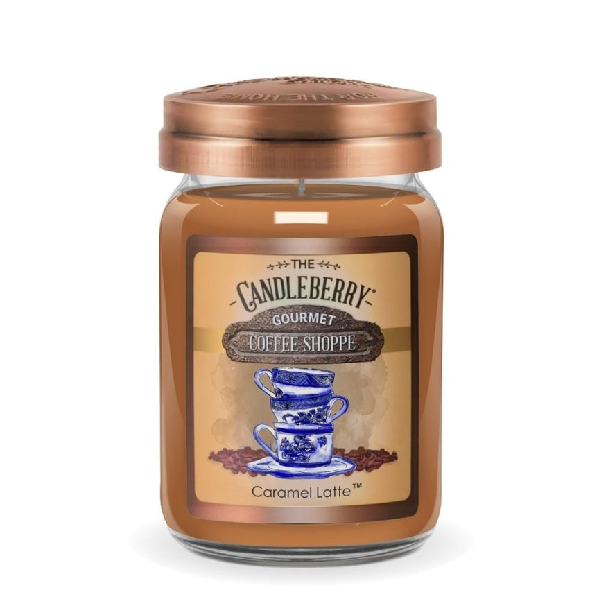 The Candleberry Candle Company Coffee Shoppe - Caramel Latte™, Large Jar Candle