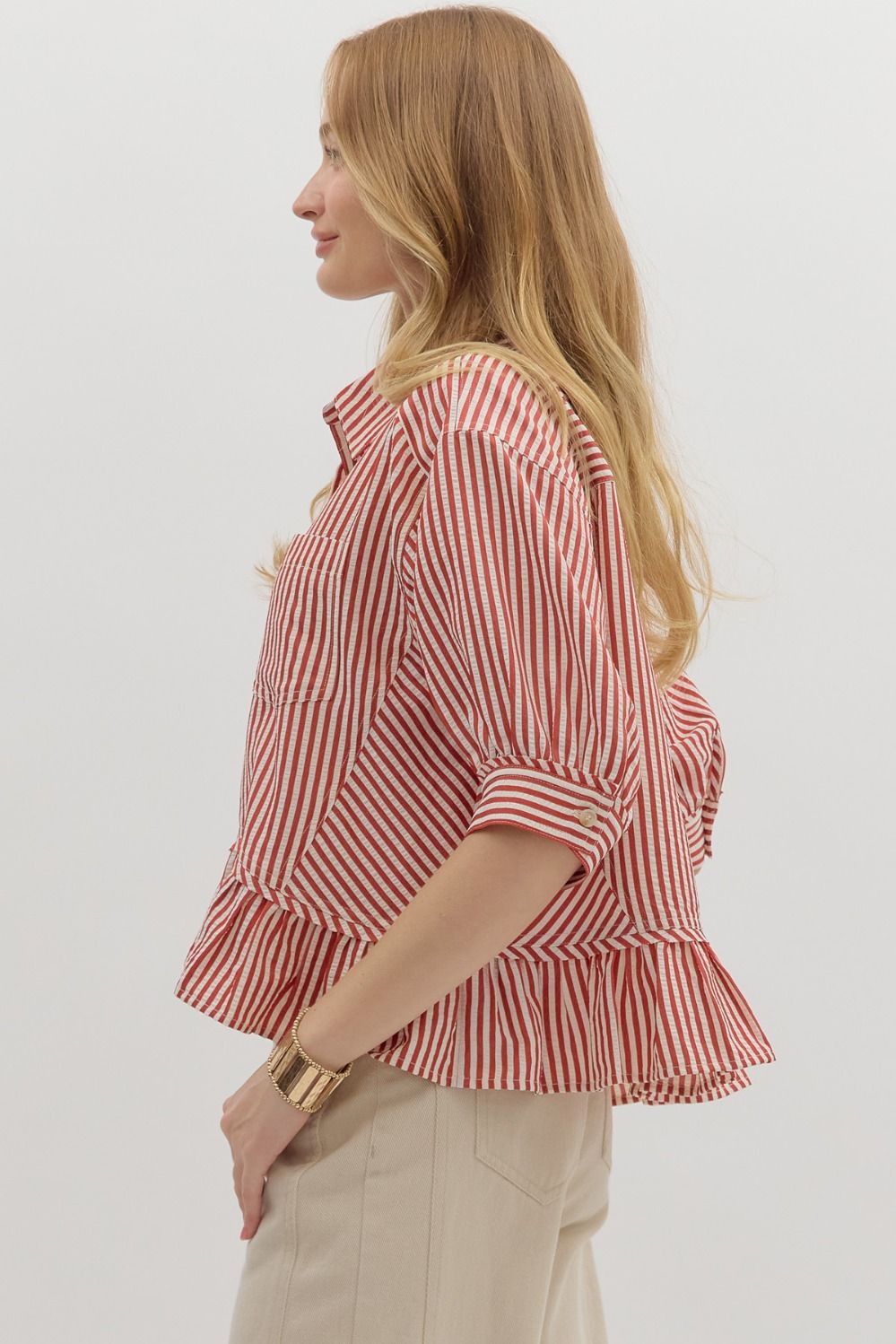 Rustic Charm Ruffle Shirt