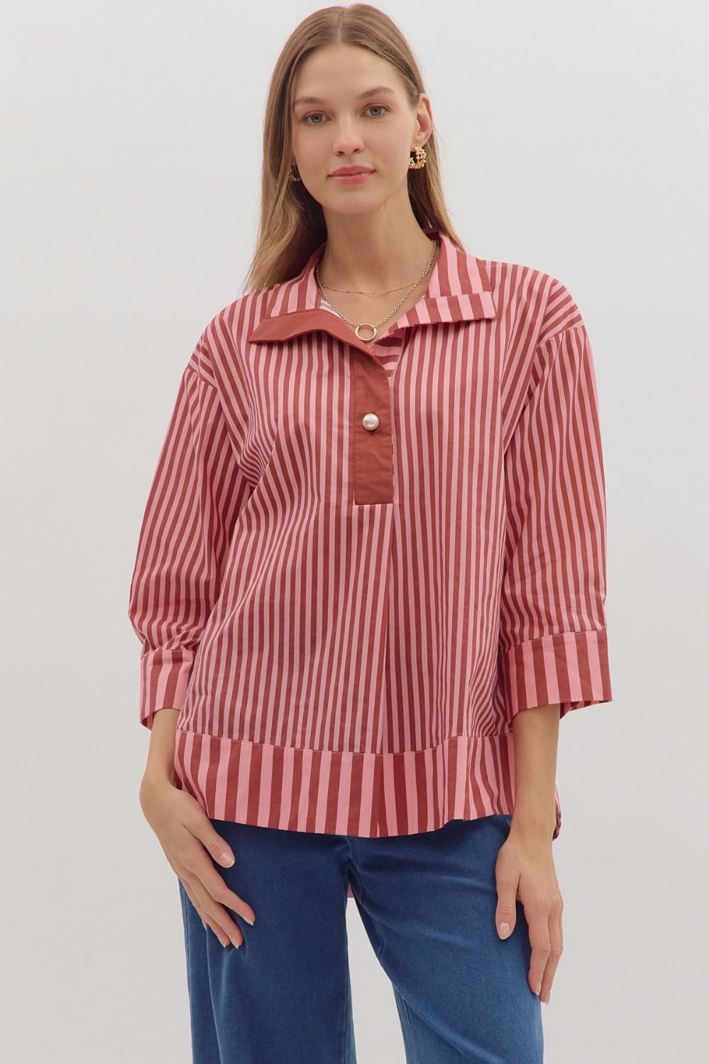 Crimson Kiss Stripe Top