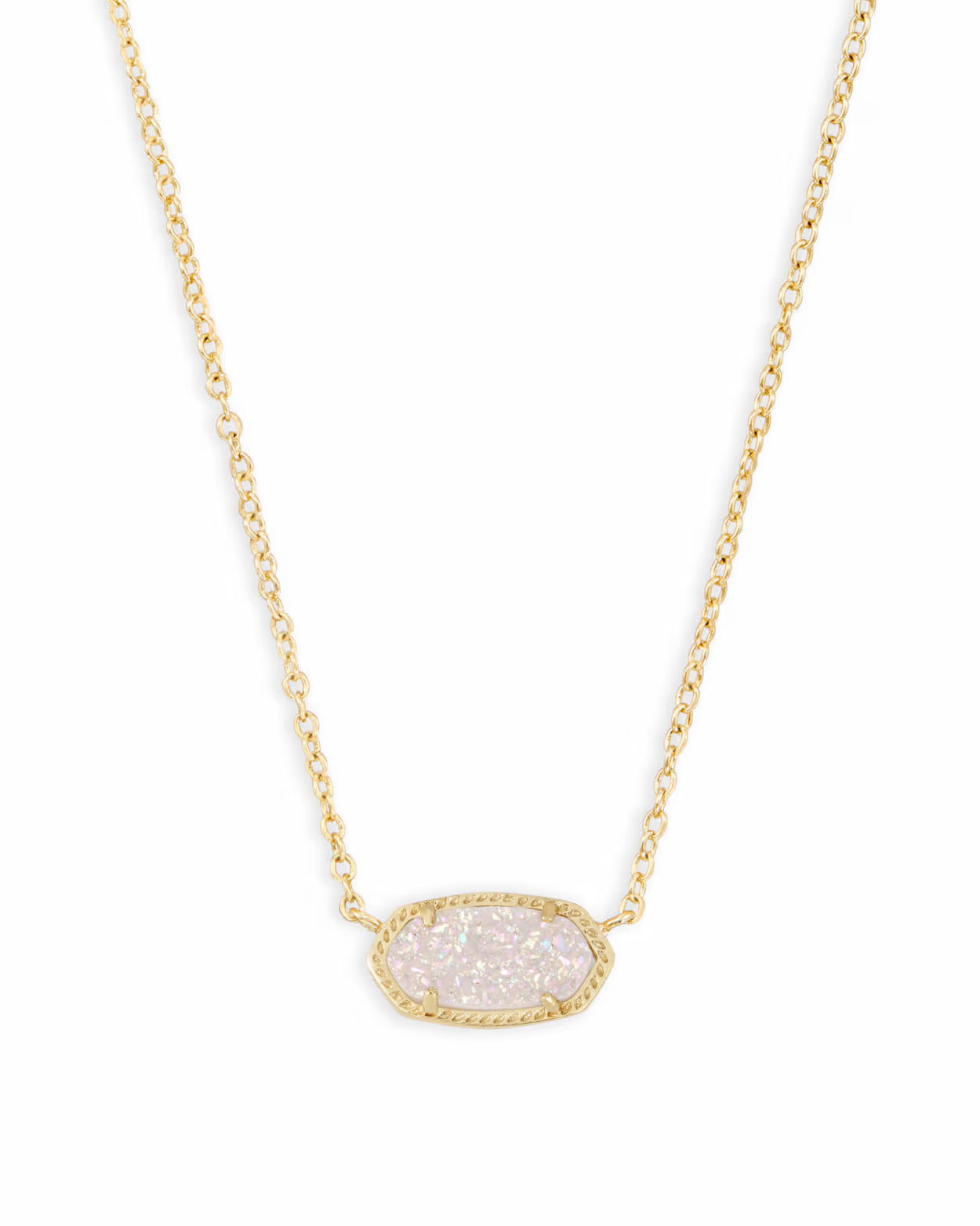 Elisa Necklace Gold Iridescent Drusy