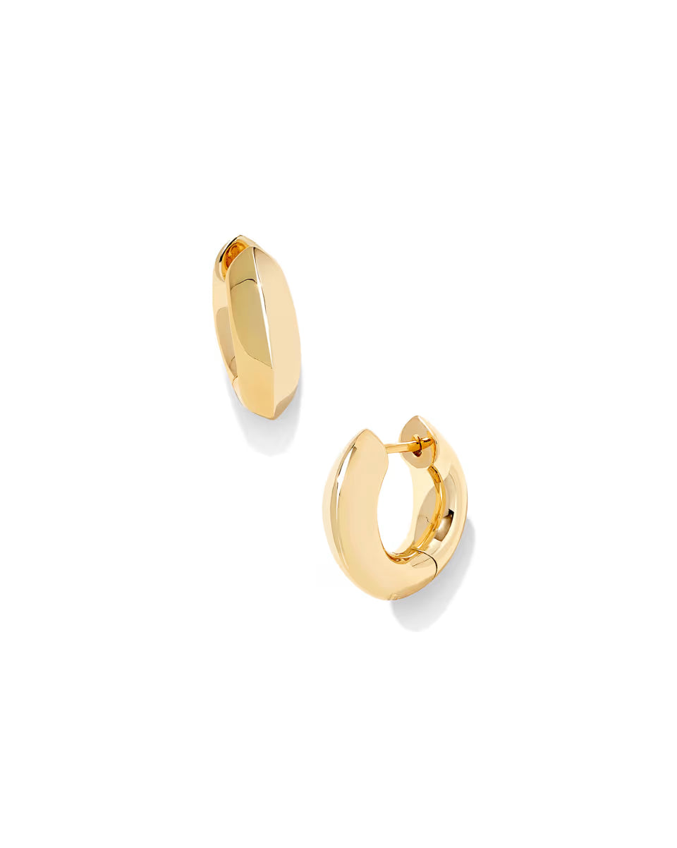 Mikki Metal Huggie Earrings in Gold