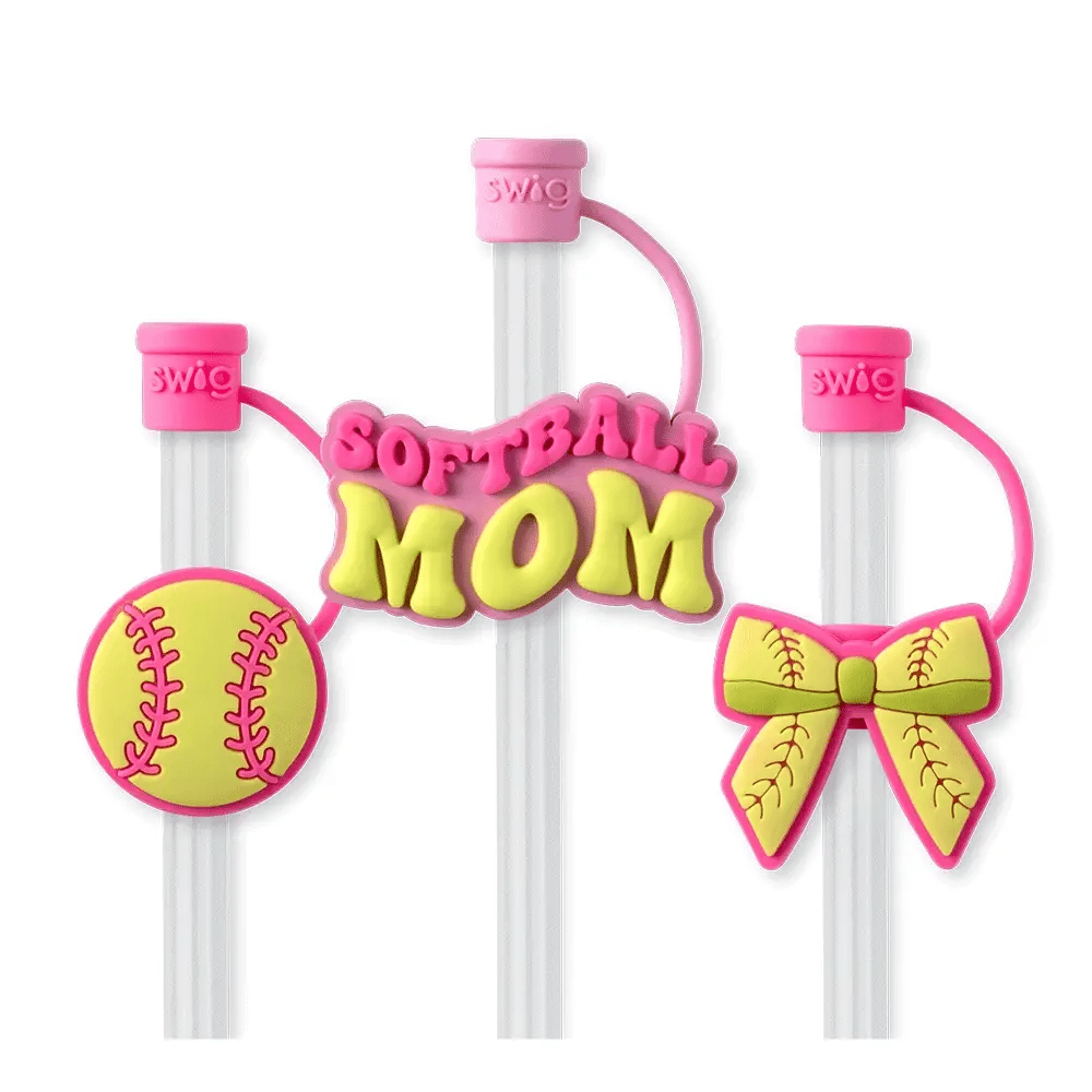 Swig Life Pitch Hit Run Straw Toppers