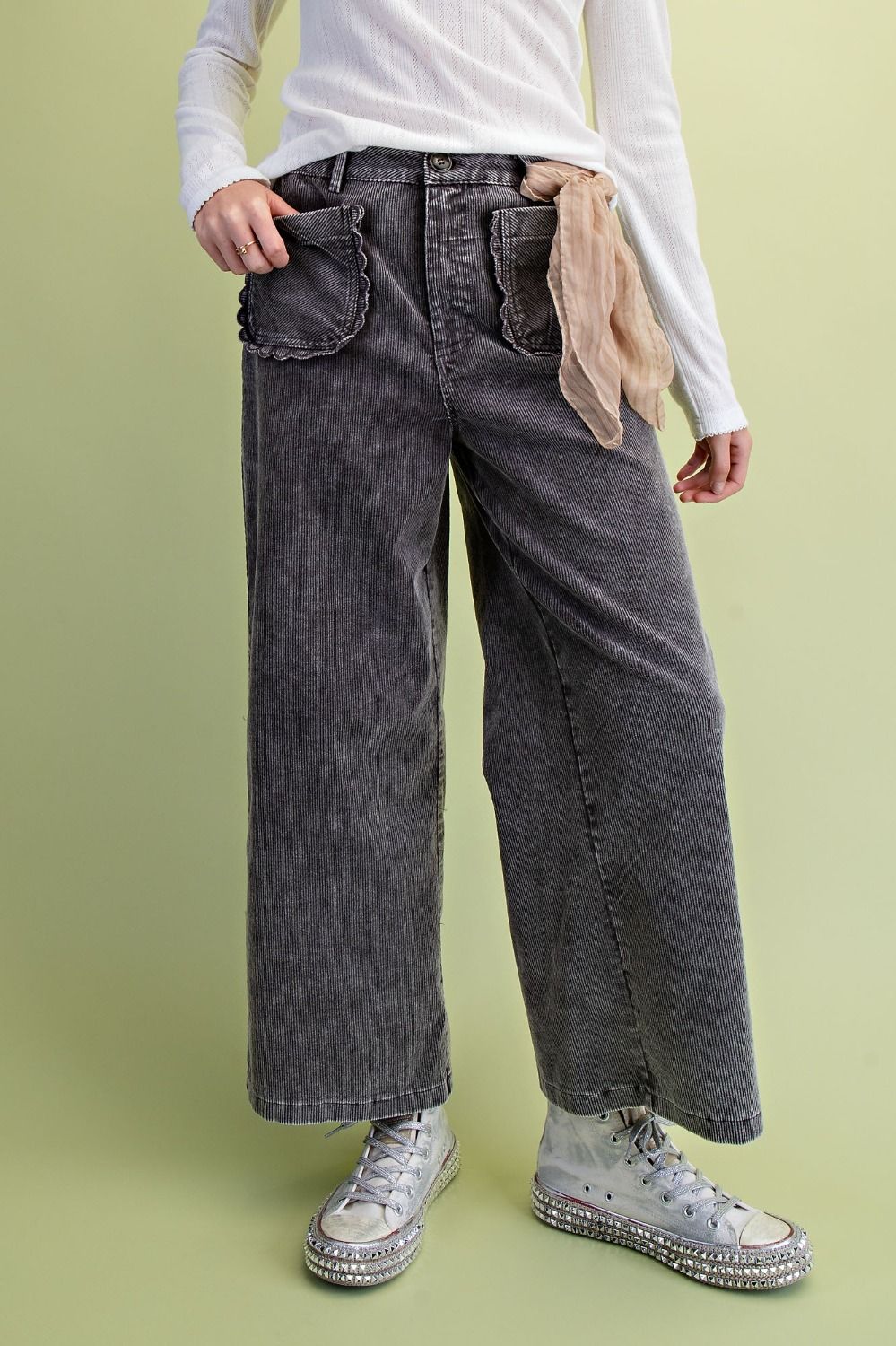 Washed Corduroy Pants Ash