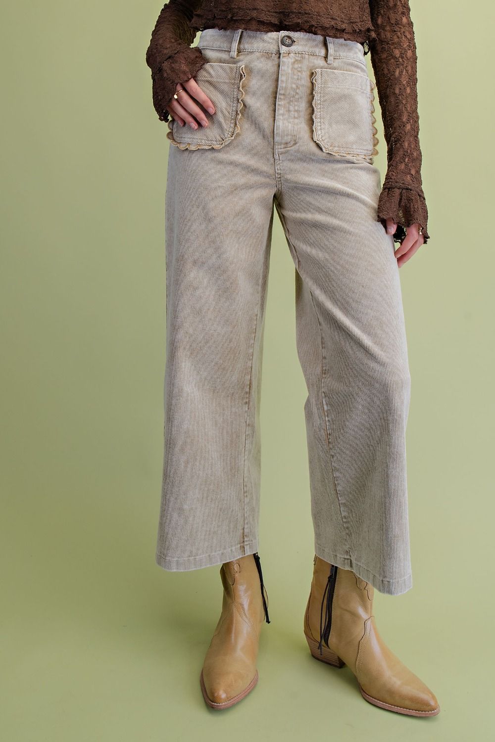 Washed Corduroy Pants Taupe