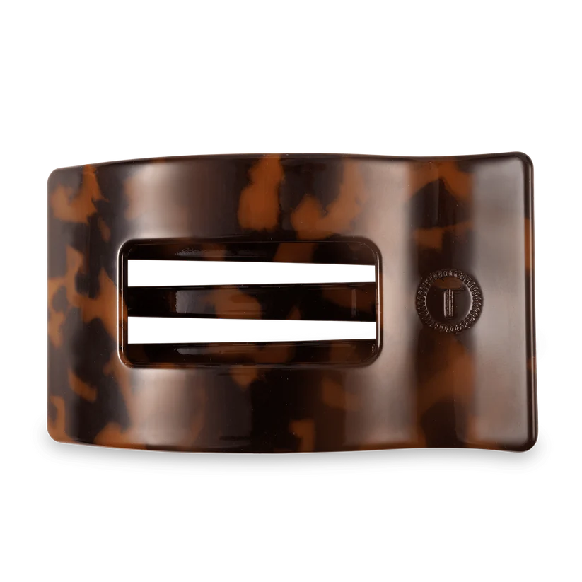 Tortoise Medium Flat Rectangle Hair Clip