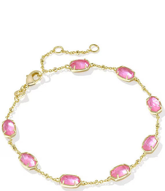 Emilie Link Gold Bracelet in Pink