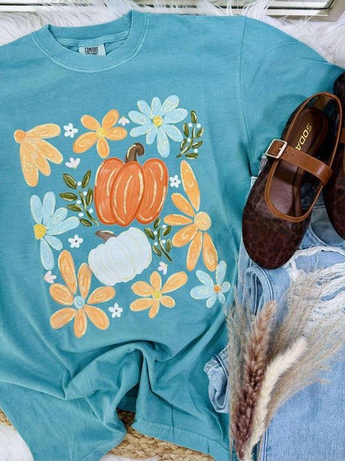 Pumpkin Flower Fall Tee