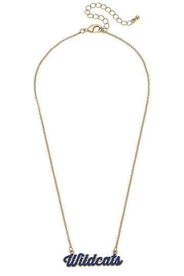 Kentucky Wildcats Pave Autograph Enamel Necklace in Blu