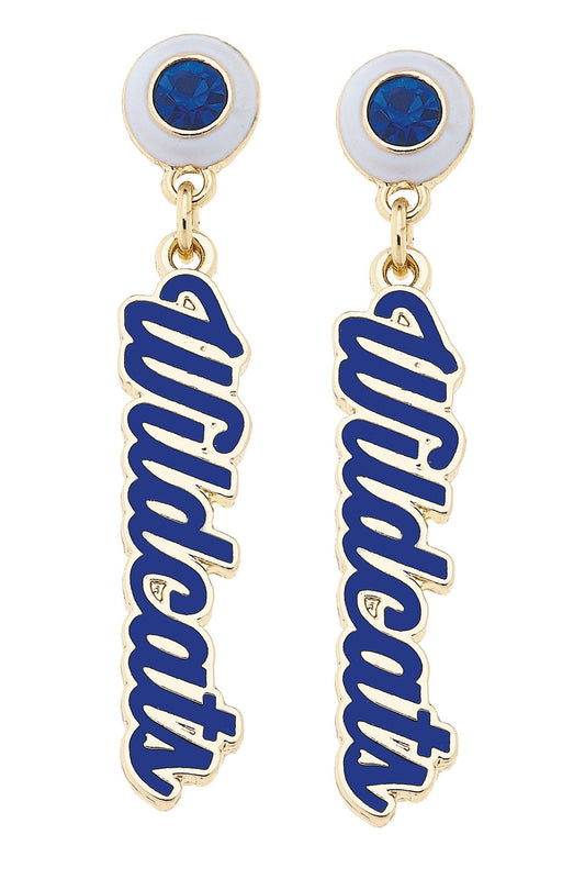 Kentucky Wildcats Autograph Enamel Earrings in Blue
