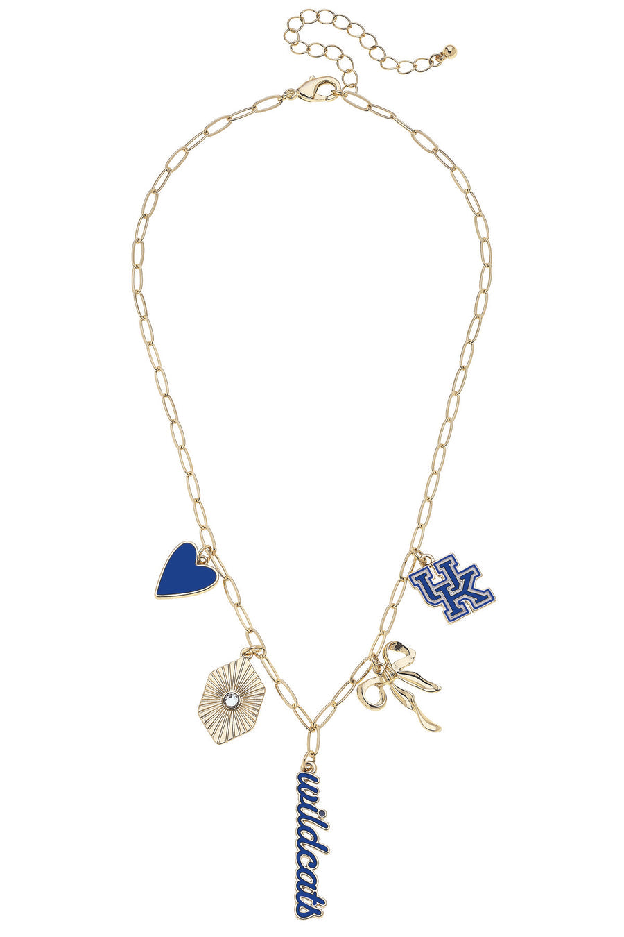 Kentucky Wildcats Paper Clip Charm Collector Necklace in Shiny Gold