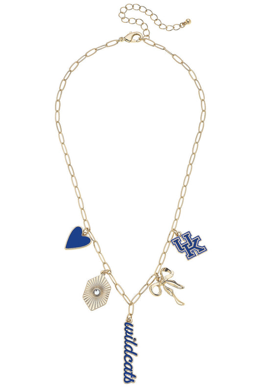Kentucky Wildcats Paper Clip Charm Collector Necklace in Shiny Gold
