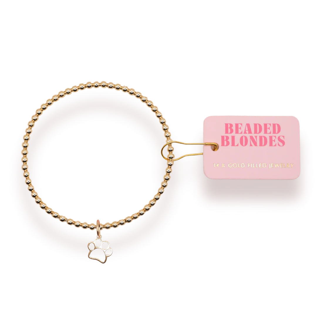 Gold Paw Charm Bracelet