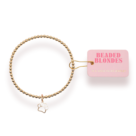Gold Paw Charm Bracelet