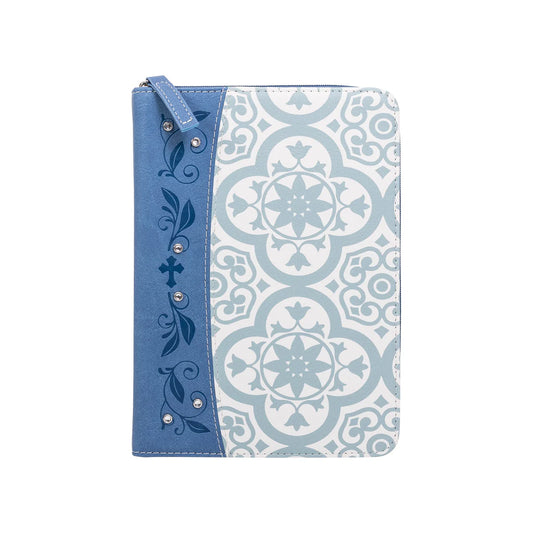Zippered Journal: Blue Tile W/Gem