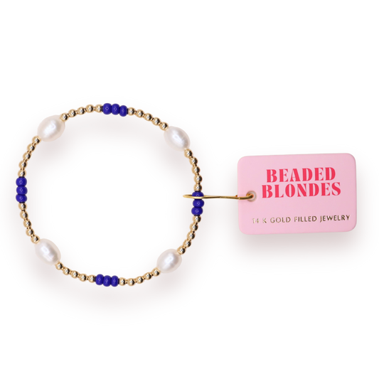 Cobalt Blue Pearl Poppi Bracelet