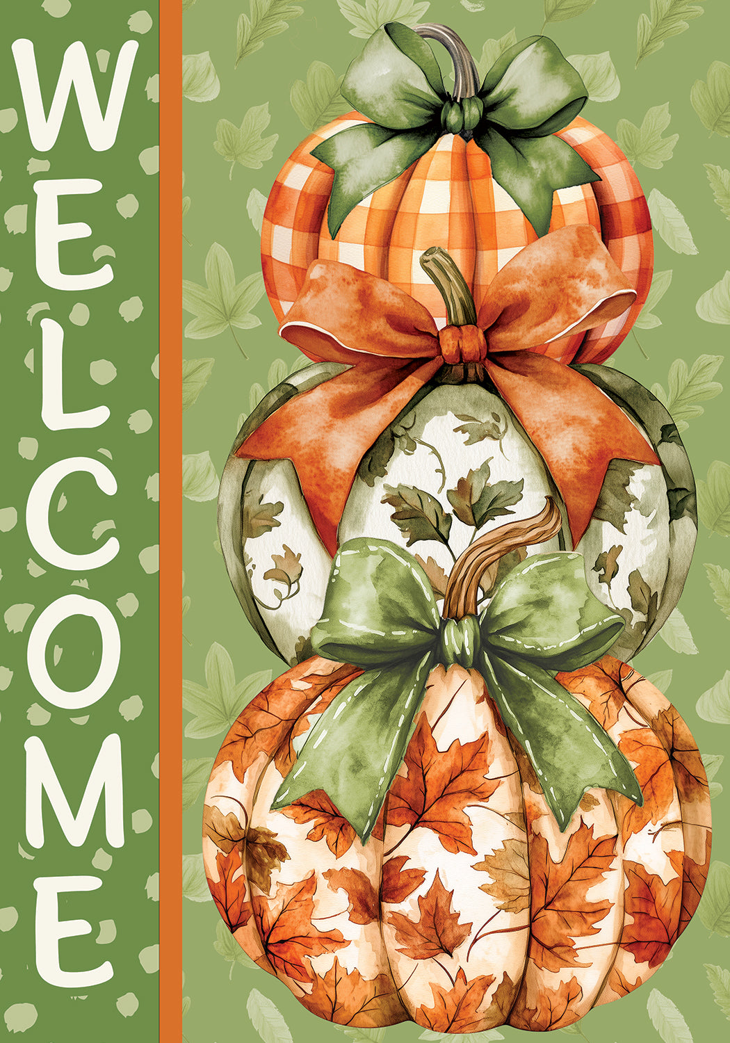 Orange and Green Stack Flag