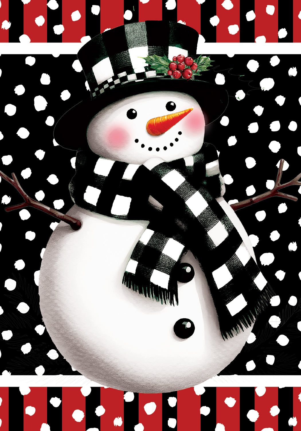 Checkered Snowman Flag