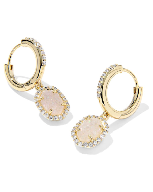 Daphne Crystal Frame Huggie Earrings