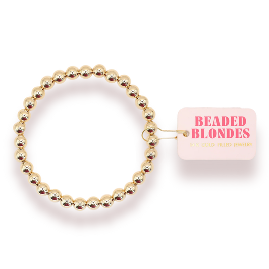 6MM Gold Beaded Bracelet