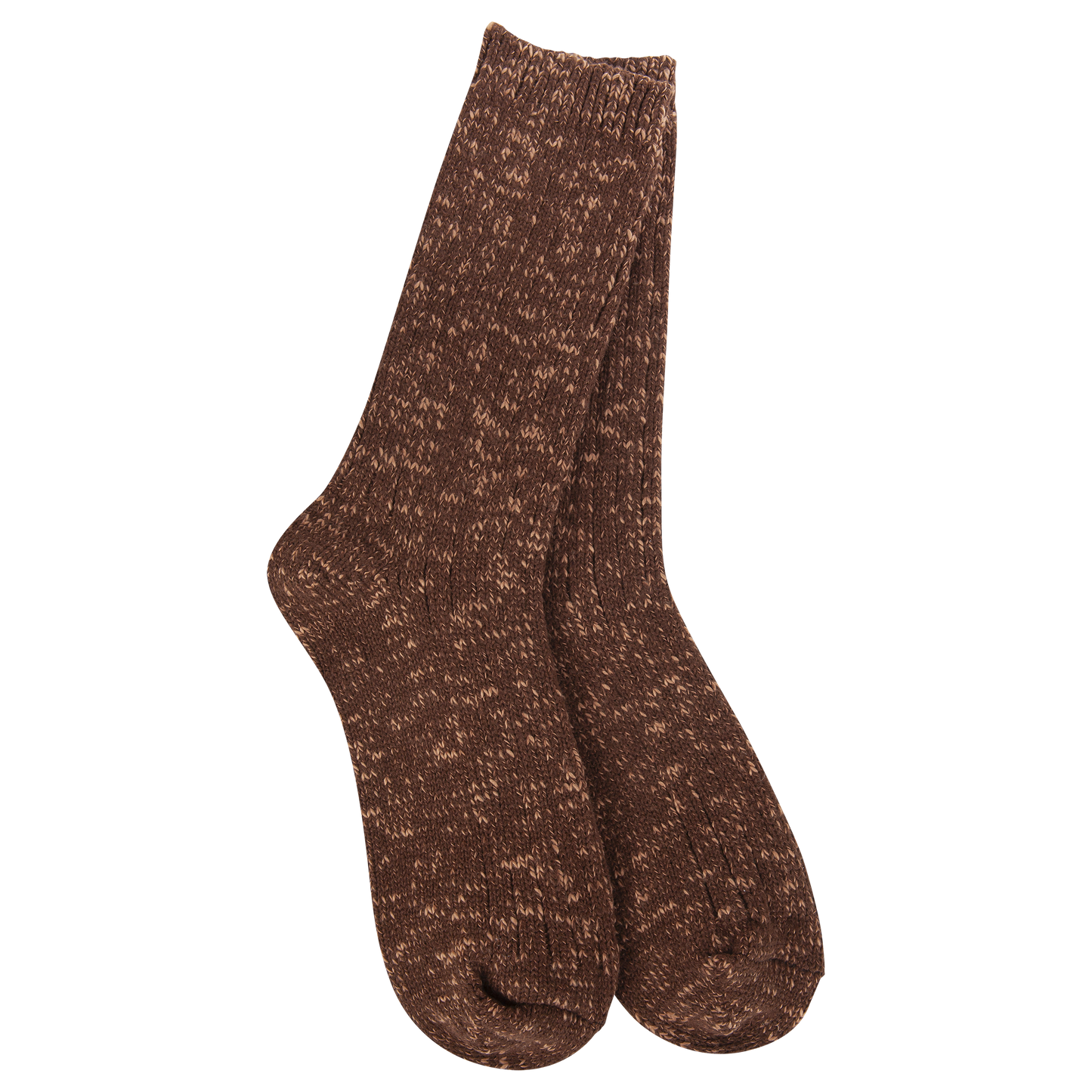 Cotton Slub Marled Crew OS Coffee