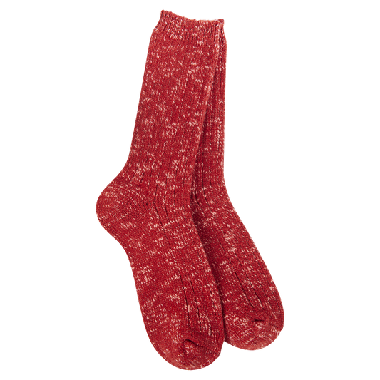 Cotton Slub Marled Crew OS Strawberry