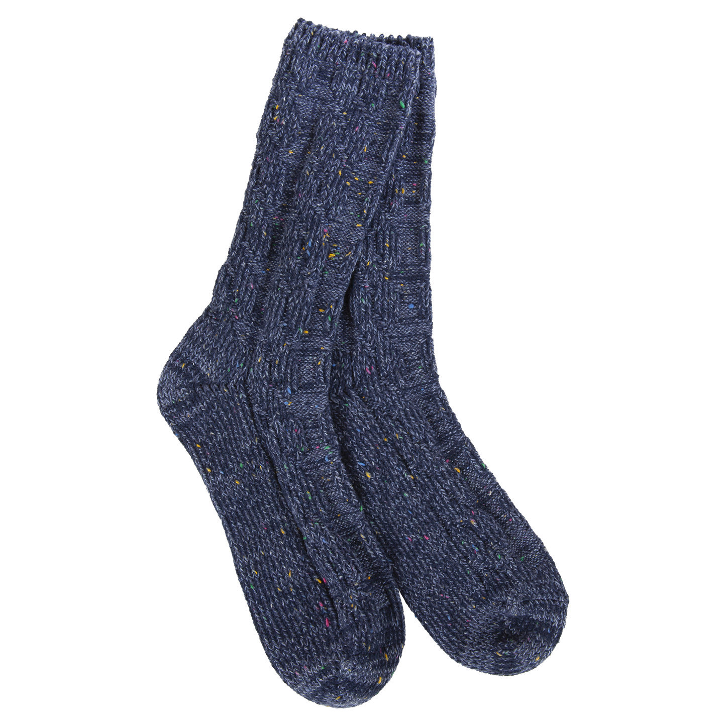 Ragg Cable Crew OS Denim Confetti