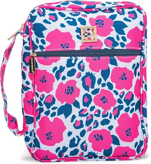 Mary Square Wild Posy Bible Cover with Handle, Zipper and Interior Pocket fits Standard Bible