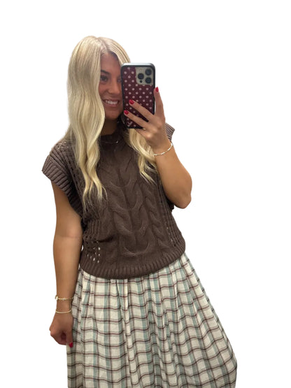 Chocolate Knitted Sweater Vest