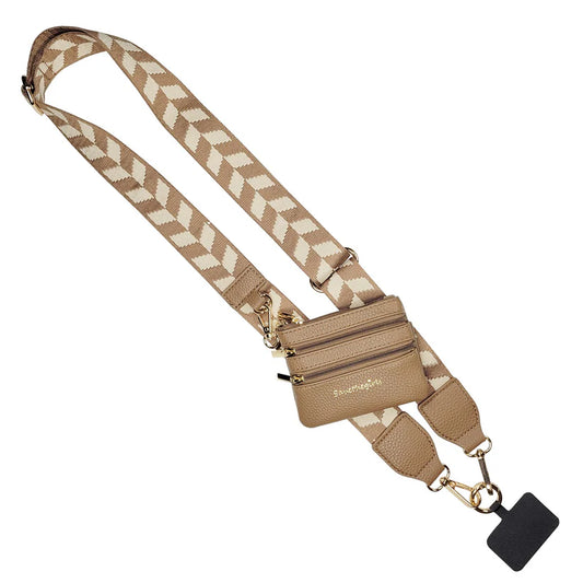Save the Girls Clip and Go with Pouch Chevron Brown and Cream