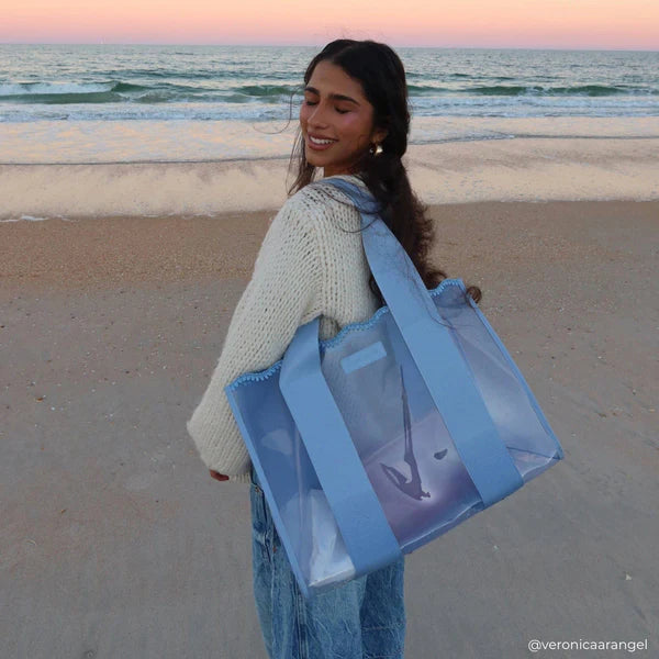 Case Mate Jelly Tote Bag- Carolina Blue Crochet Wave