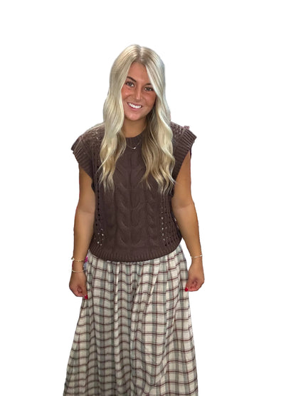Smocked Wine + Grey Skirt