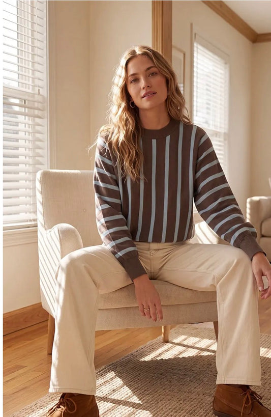 Ash Brown Striped Sweater