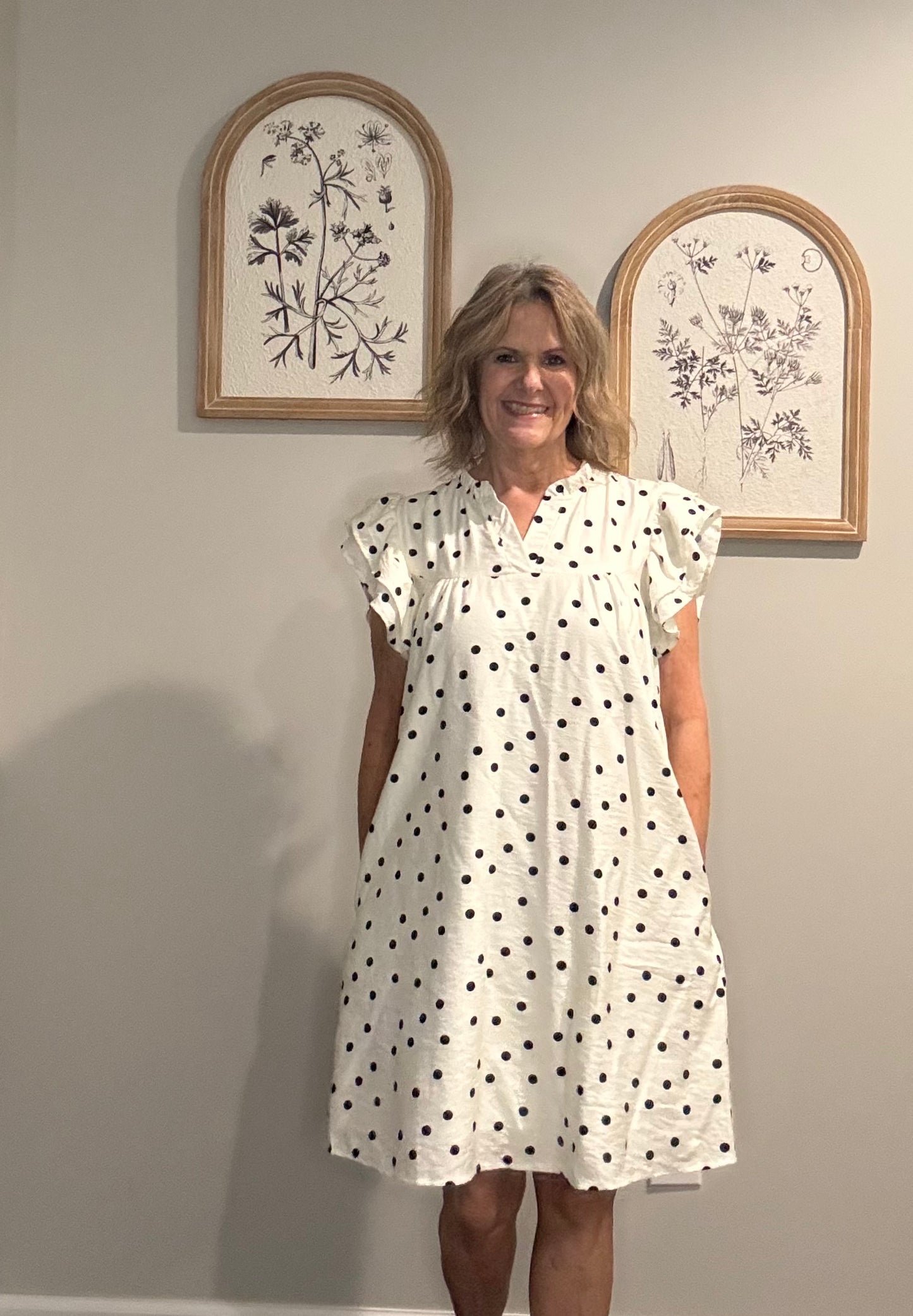 Ruffle Sleeves Polka Dot Dress