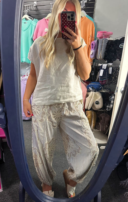 Lace + Lines Pants