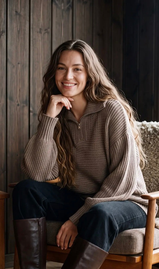 Mocha Quarter Zip